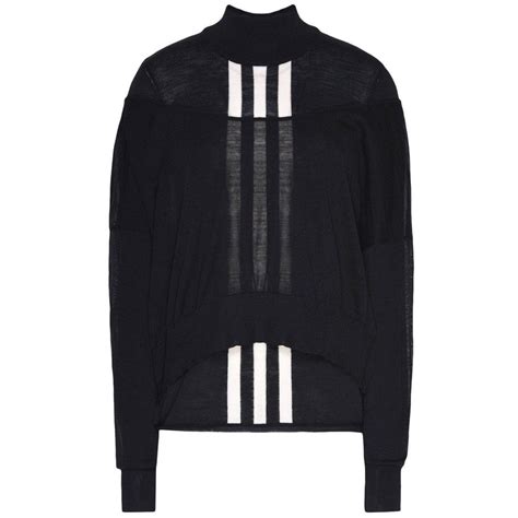 Adidas Y 3 Women Layered Knitted Crop Sweater Black