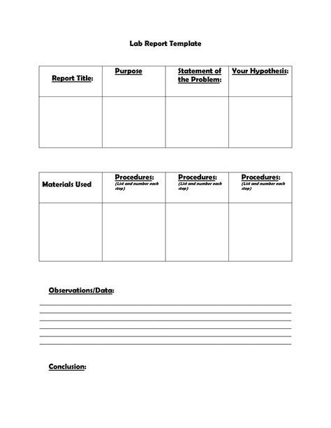 40 Lab Report Templates And Format Examples Template Lab