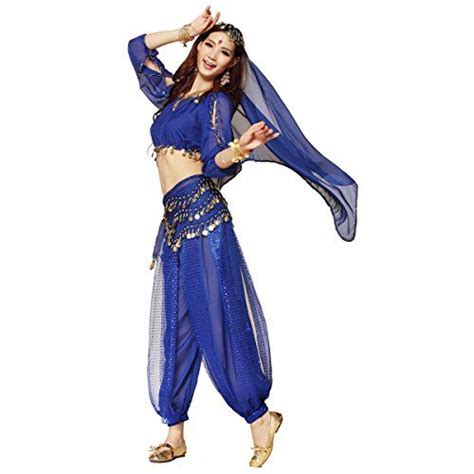 Pilot Trade Lady S Belly Dance Costume Lanterns Sleeves Top Harem Pants Hip Scarf Belly Dance