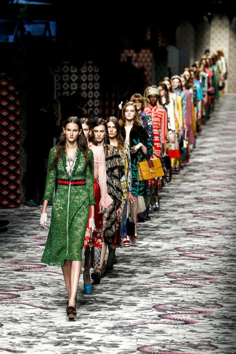 Models Walk the Runway Finale during the Gucci Show Editorial Stock ...
