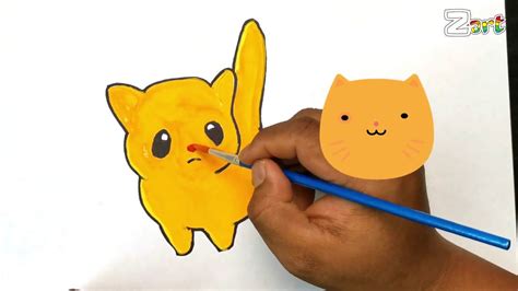 Belajar cara menggambar kartun dengan pensil dengan mudah via youtube.com. Cara Melukis Kucing Comel - KucingComel.com