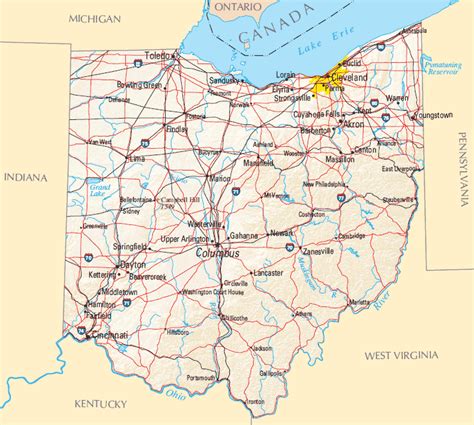 Ohio State Map With Cities And Counties Interactive Map