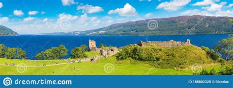 Urquhart Castle Along Loch Ness Lake Stock Image Image Of Stone
