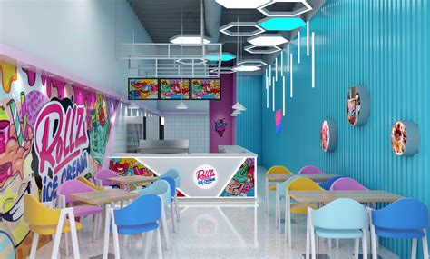 Fantastic Ice Cream Shop Interior Design Roll Ice Cream Store Counter