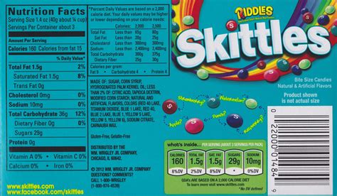 35 Skittles Nutrition Facts Label Labels For Your Ideas