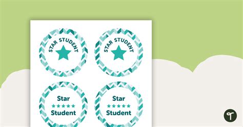 Teal Chevron Star Student Badges Teach Starter