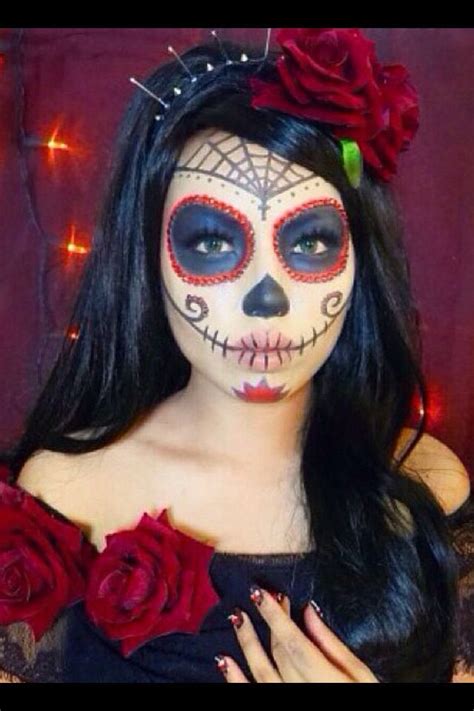 Dia de Los Muertos makeup! | Sugar skull makeup tutorial, Halloween