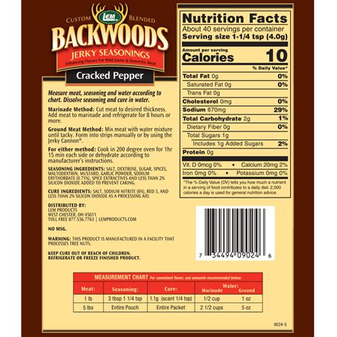 Backwoods Cracked Pepper Jerky Seasoning Lem Products