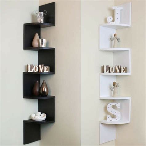 See more ideas about shelves, home diy, decor. 5 Tier Corner Shelf Floating Wall Shelves Storage Display ...
