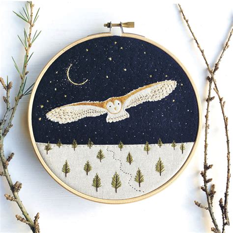 Starry Night Owl Embroidery Kit — Craftpod