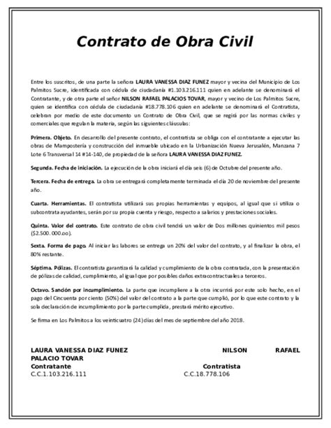 Doc Contrato De Obra Civil Miguel Ramirez