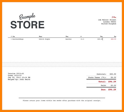 Sample Electronic Receipt Template Invoice Template Word Receipt