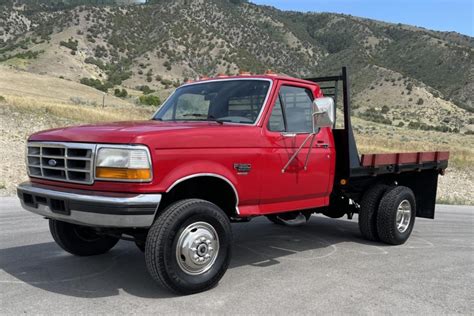 No Reserve 1995 Ford F 350 Flatbed Dually Power Stroke 5 Speed 4x4 For