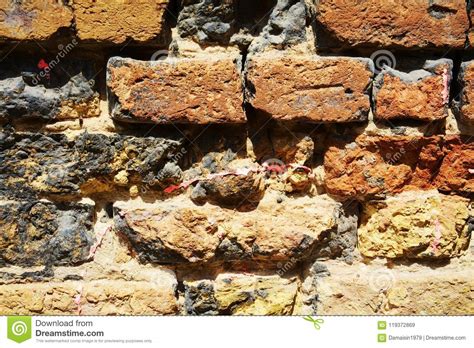 Wall Brick Background Antique Building Texture In Venice