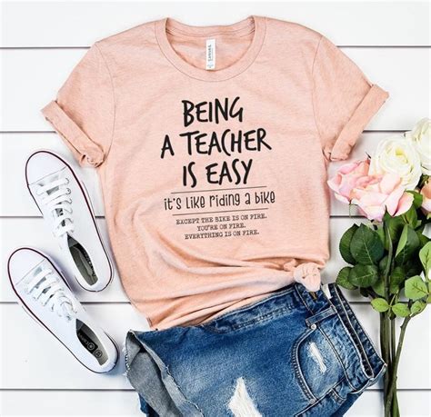 Being A Teacher Is Easy Teacher Shirts Back To School Like Etsy Teacher Shirt Designs