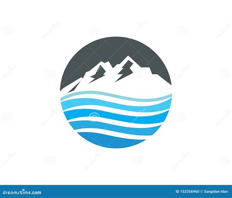 Water Fresh From Mountain Logo Icon For Bottled Water Stock Vector