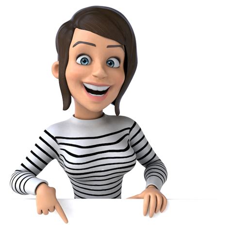 Premium Photo Funny 3d Cartoon Casual Character Woman