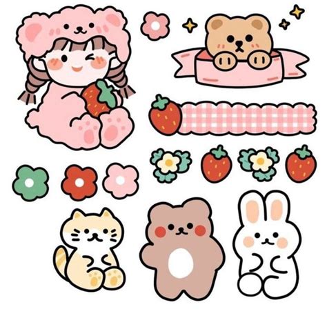 Stiker Aesthetic Stickers Kawaii Printable Stickers Cute Stickers