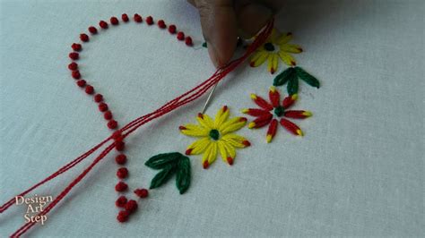 Lazy Daisy Double Colour Thread Hand Embroidery How To Stitch A Lazy