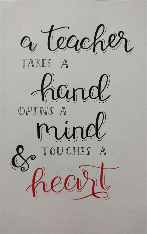 Teacher Quote Calligraphy Hand Lettering Quotes Best Teacher Quotes