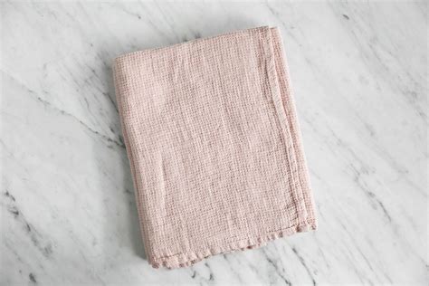 Blush Waffle Linen Bath Towel Linen Hand Towels Bath Towels Waffle