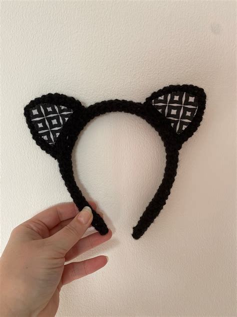 Crochet Cat Ears Headband Cat Ears Headband Fits Adult Or Etsy