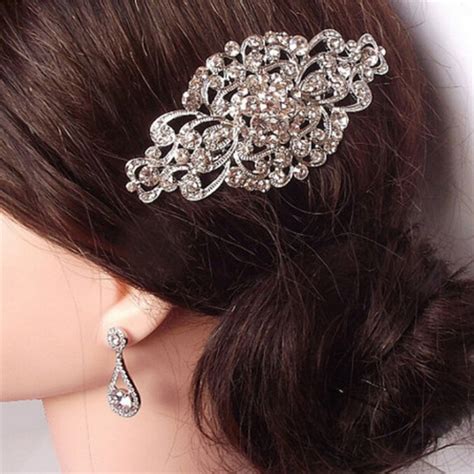 Wholesale Hair Combs Women Girls Bridal Wedding Crystal Rhinestone Flower Hair Clips Comb