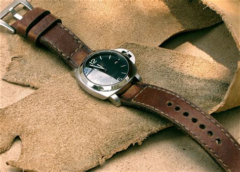 24mm Caitlin 4 Leather Watch Band For Panerai Gunny Straps