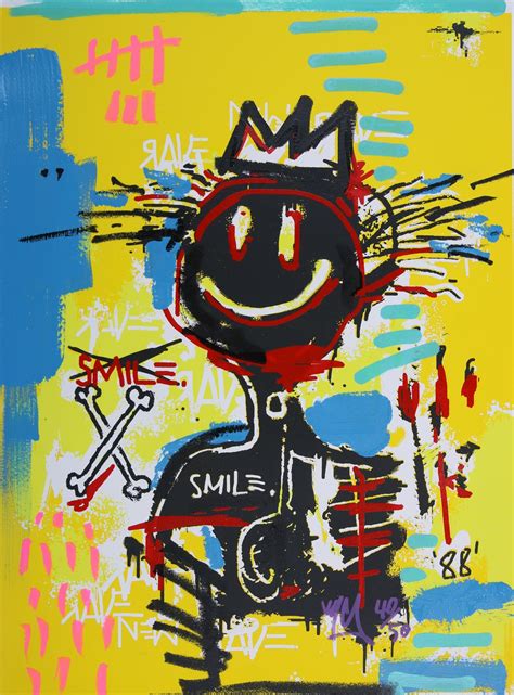 He died of a heroin overdose later that year (credit: Acidquiat (Jean-Michel Basquiat smiley) by Ryca, 2019 ...