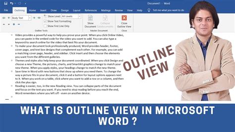 How To Use Outline View In Microsoft Word Youtube