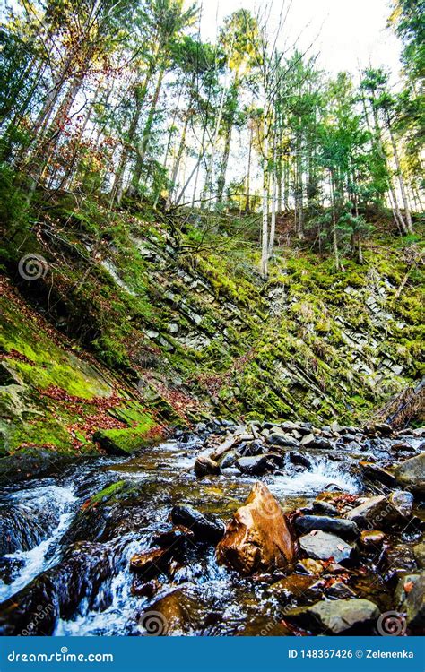 Mountain River Water Landscape Wild River In Mountains Stock Photo