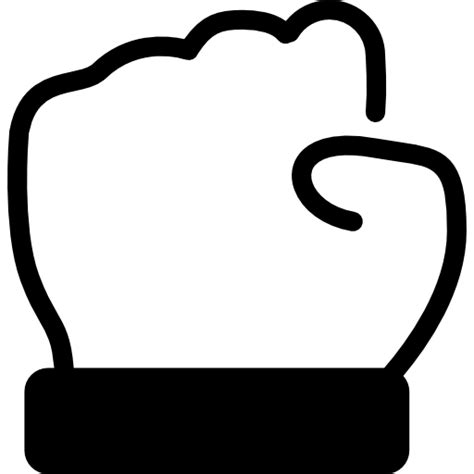 Hand Closed Fist Outline Free Gestures Icons