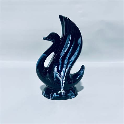 Hard To Find Blue Mountain Pottery Swan Planter Etsy