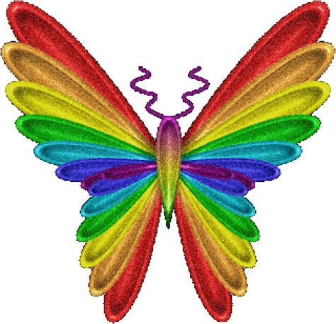 A Multicolored Butterfly Is Shown On A White Background With The Colors
