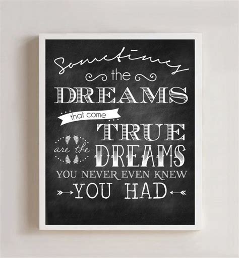 sometimes the dreams that come true are the dreams you never even knew you had chalkboard