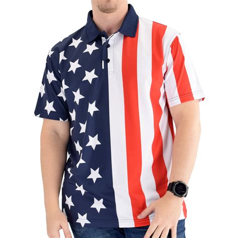 Mens Patriotic Polo Shirts The Flag Shirt