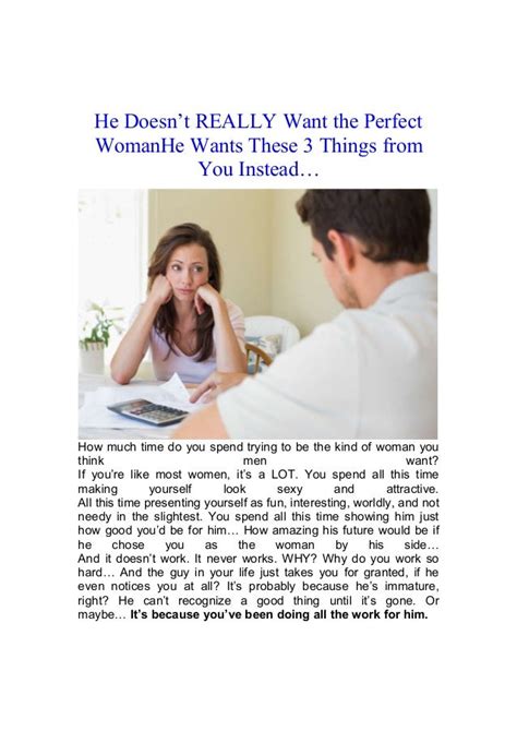 Why He Doesnt Want Perfect