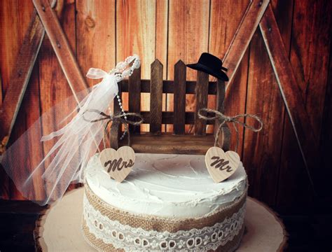 Western Wedding Cake Topper Rustic By Morganthecreator On Etsy