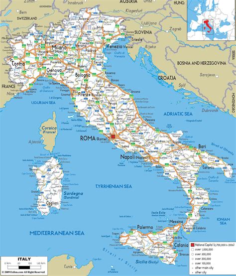 A detailed map of cities of italy: Detailed Clear Large Road Map of Italy - Ezilon Maps