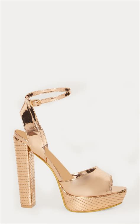 Gold High Platform Heels Shoes Prettylittlething