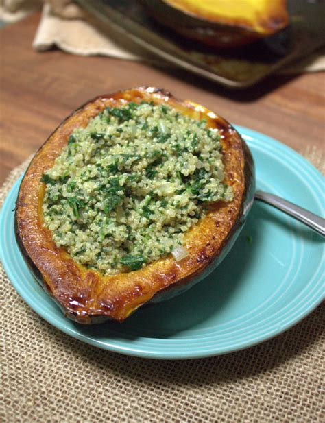 Spinach Quinoa Stuffed Acorn Squash