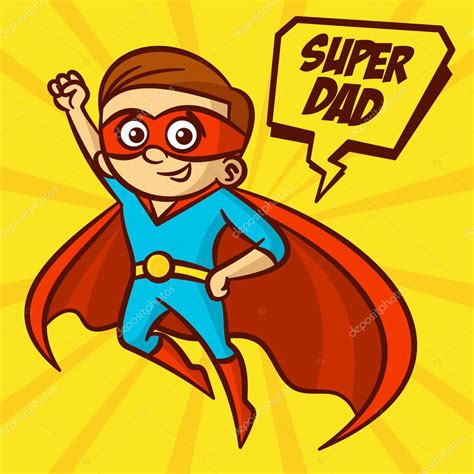 Superheroes Super Dad Vector Illustration — Stock Vector