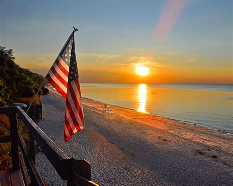 American Flag Sunset