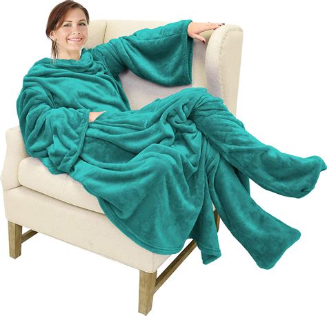 Catalonia Wearable Fleece Blanket With Sleeves And Foot