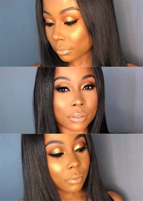 gold dewy bridal makeup for black women makeup goals makeup inspo makeup inspiration african