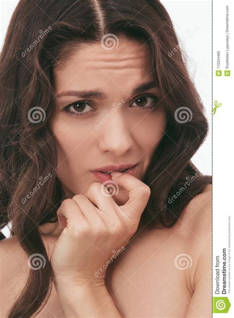 Portrait Of A Gorgeous Middle Aged Brunette Woman Stock Photo Image