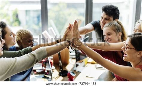 Teamwork Successful High Five Together Stock Photo 737994433 Shutterstock