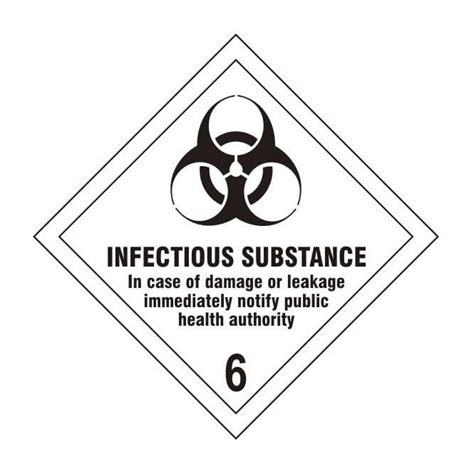 Infectious Substance Class 6 SAV Label RSIS
