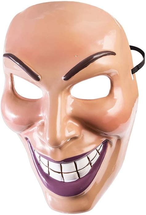 Adult Evil Grin Purge Mask Halloween Scary Smile Fancy Dress Party Face