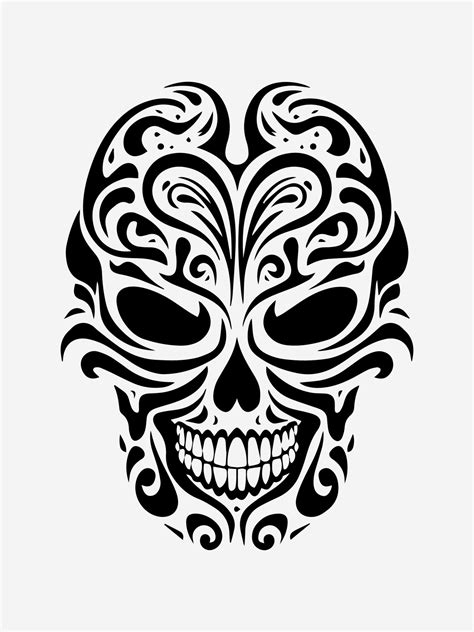 Skull Tribal Tattoo Design Element 25281310 Vector Art At Vecteezy